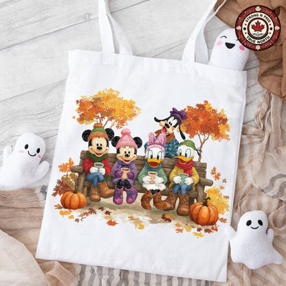 Trendy Halloween Cartoon Mouse And Friends , Retro Fall Pumpkin , Autumn ready-to-press DTF transfer photo 4