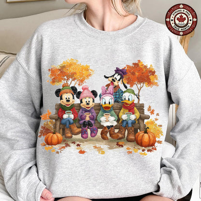 Trendy Halloween Cartoon Mouse And Friends , Retro Fall Pumpkin , Autumn ready-to-press DTF transfer photo 5