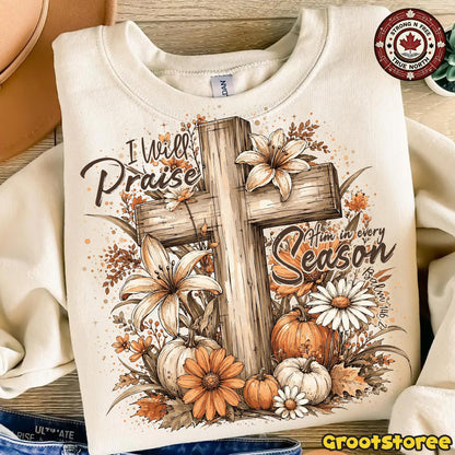 Retro Autumn Christian , Fall Cross Floral Design, Christian Coquette Pumpkin ready-to-press DTF transfer photo 4