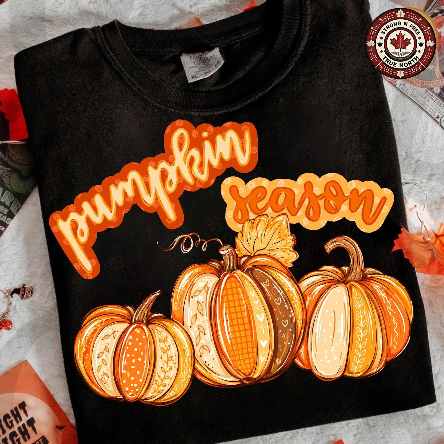 Pumpkin Season , Preppy Pumpkin Design, Fall Pumpkin Patch Shirt Graphic, ready-to-press DTF transfer photo 1