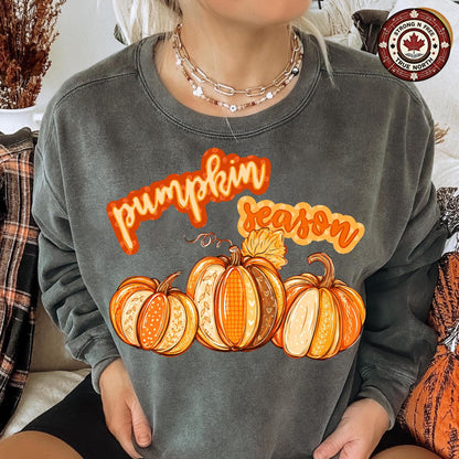 Pumpkin Season , Preppy Pumpkin Design, Fall Pumpkin Patch Shirt Graphic, ready-to-press DTF transfer photo 2