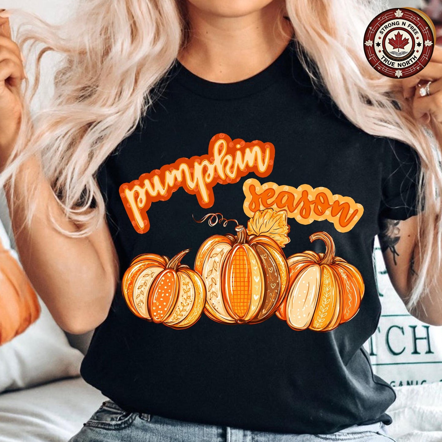 Pumpkin Season , Preppy Pumpkin Design, Fall Pumpkin Patch Shirt Graphic, ready-to-press DTF transfer photo 4