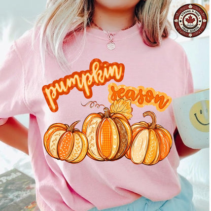 Pumpkin Season , Preppy Pumpkin Design, Fall Pumpkin Patch Shirt Graphic, ready-to-press DTF transfer photo 5