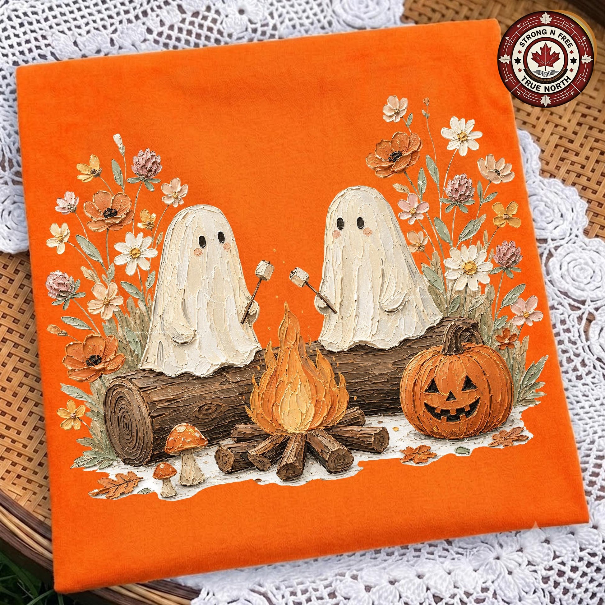 Botanical Ghost , Camping Spooky Season Design, Wildflowers Ghost Lover , ready-to-press DTF transfer photo 2