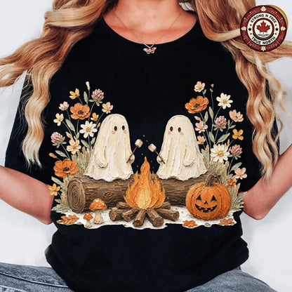 Botanical Ghost , Camping Spooky Season Design, Wildflowers Ghost Lover , ready-to-press DTF transfer photo 4