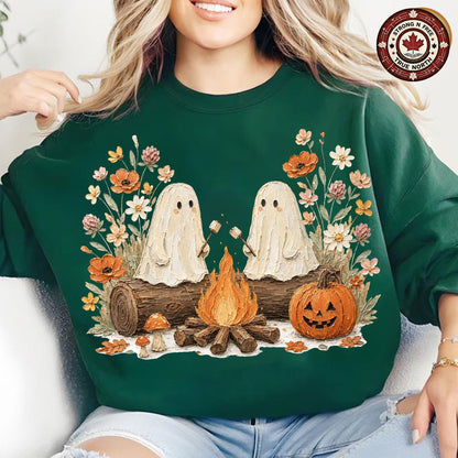 Botanical Ghost , Camping Spooky Season Design, Wildflowers Ghost Lover , ready-to-press DTF transfer photo 5