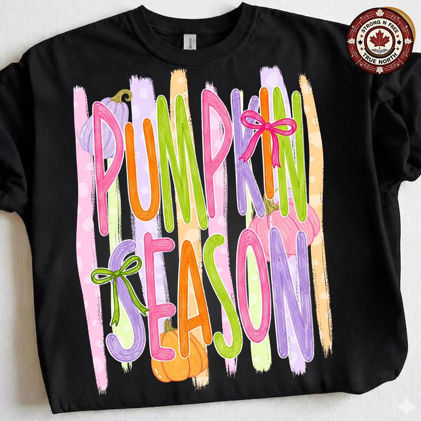Pumpkin Season , Fall Pumpkin Patch Design, Autumn Stripes Shirt Graphic, ready-to-press DTF transfer photo 4