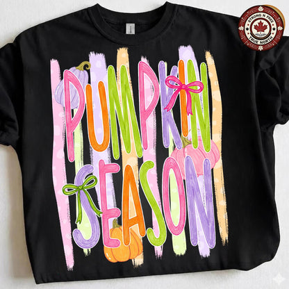 Pumpkin Season , Fall Pumpkin Patch Design, Autumn Stripes Shirt Graphic, ready-to-press DTF transfer photo 4