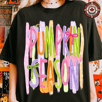 Pumpkin Season , Fall Pumpkin Patch Design, Autumn Stripes Shirt Graphic, ready-to-press DTF transfer photo 6