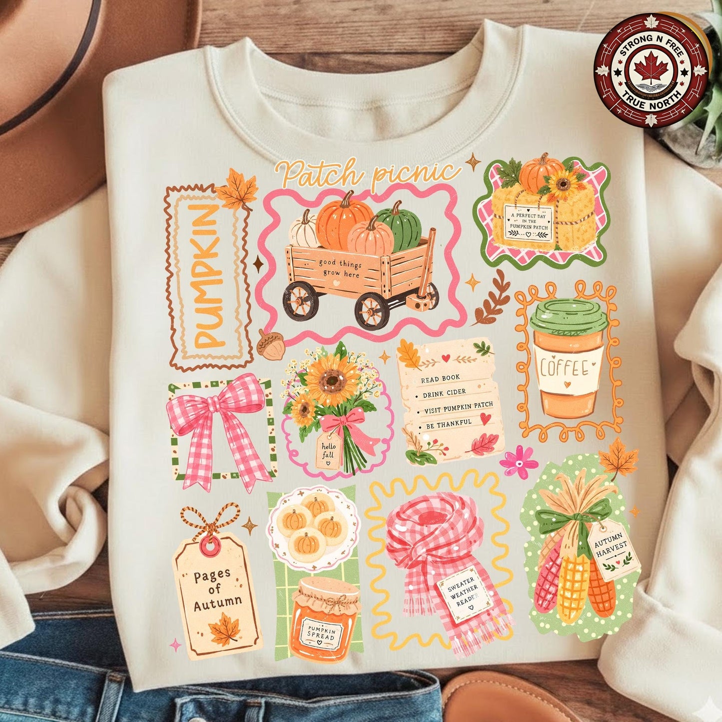 Autumn Bookish , Pumpkin Patch Fall Design, Coffee And Books Cozy Season ready-to-press DTF transfer photo 3