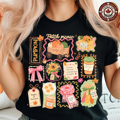 Autumn Bookish , Pumpkin Patch Fall Design, Coffee And Books Cozy Season ready-to-press DTF transfer photo 4