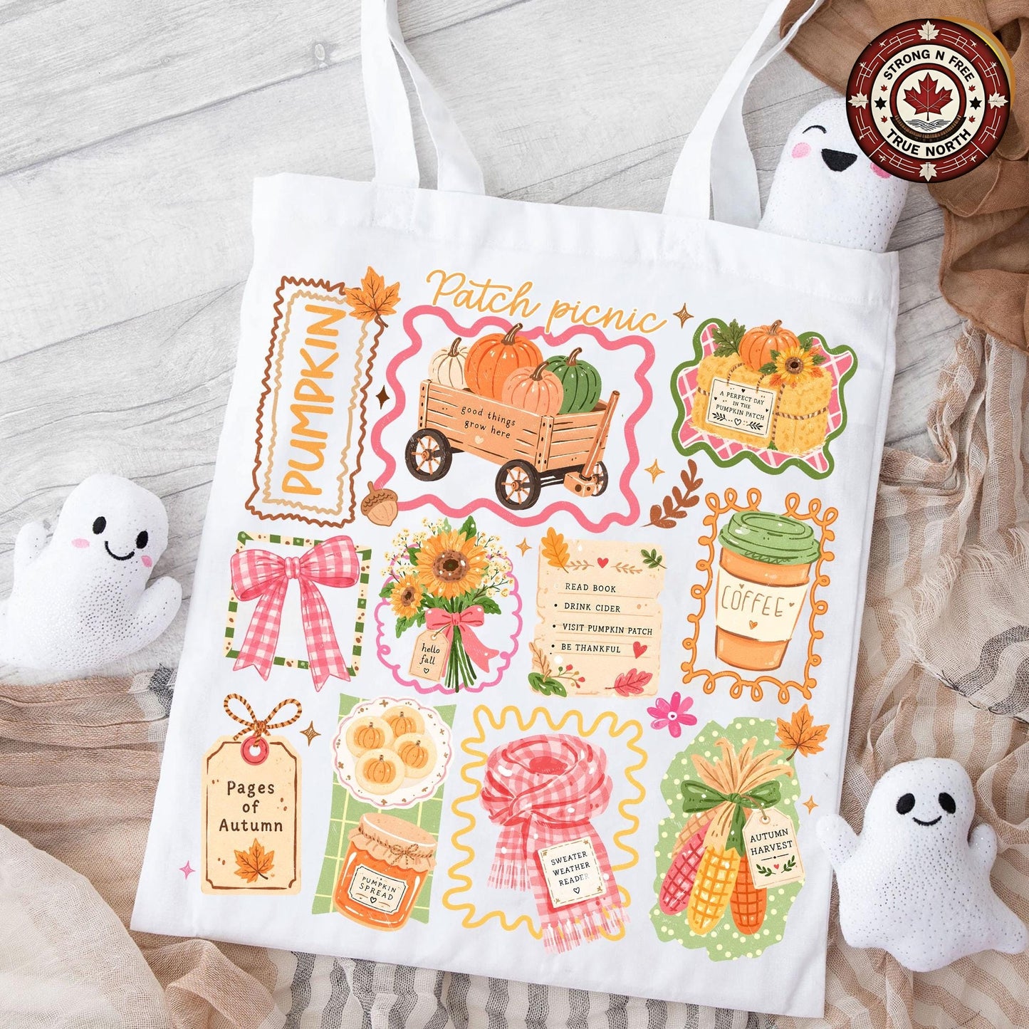 Autumn Bookish , Pumpkin Patch Fall Design, Coffee And Books Cozy Season ready-to-press DTF transfer photo 6