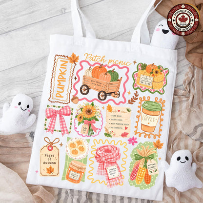 Autumn Bookish , Pumpkin Patch Fall Design, Coffee And Books Cozy Season ready-to-press DTF transfer photo 6