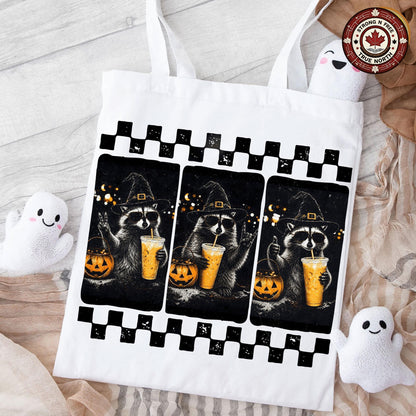 Spooky Season , Halloween Trash Panda Design, Funny Raccoon Witch Graphic, ready-to-press DTF transfer photo 4