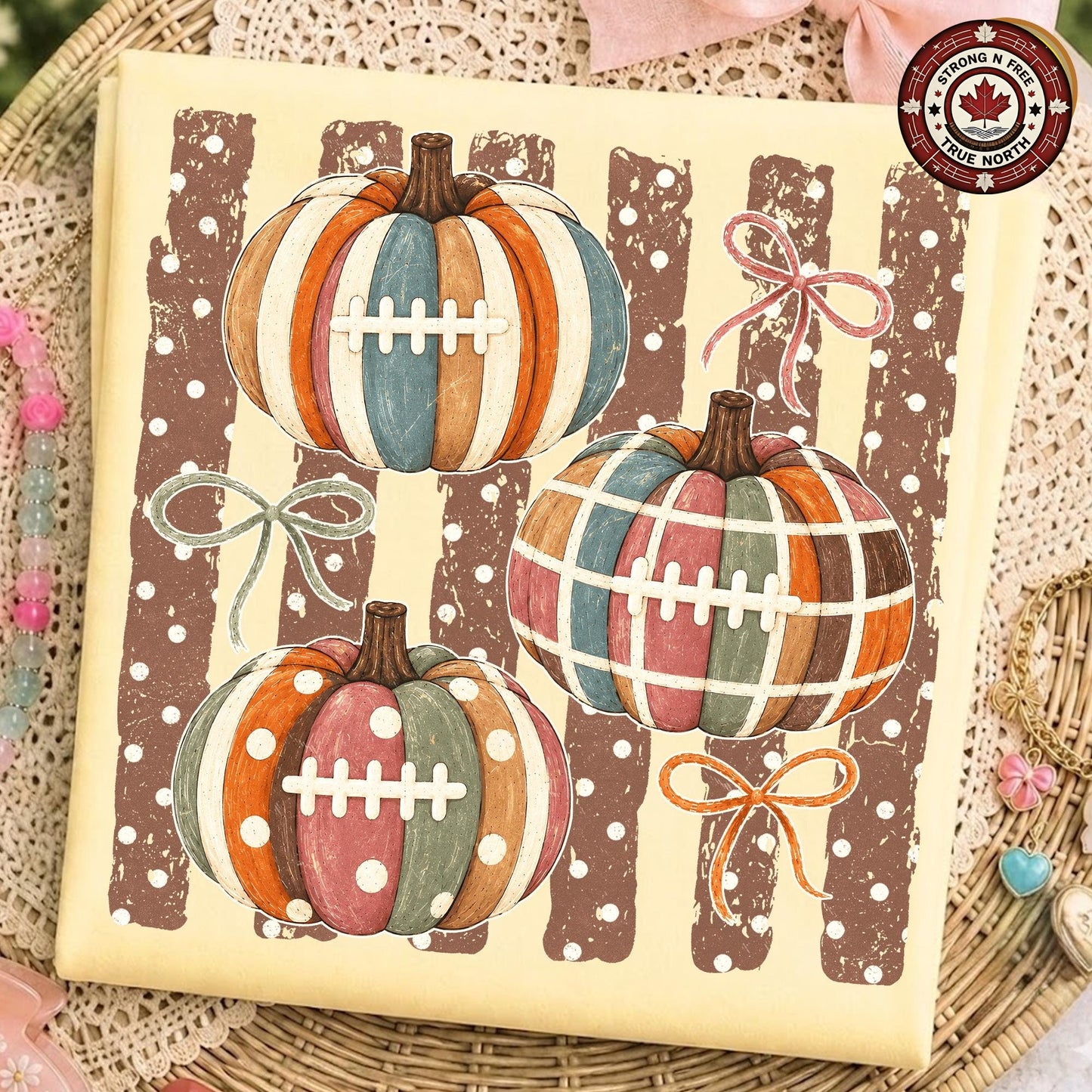 Vintage Football Fall , Pumpkin Football Shirt Design, Game Day , Autumn ready-to-press DTF transfer photo 4