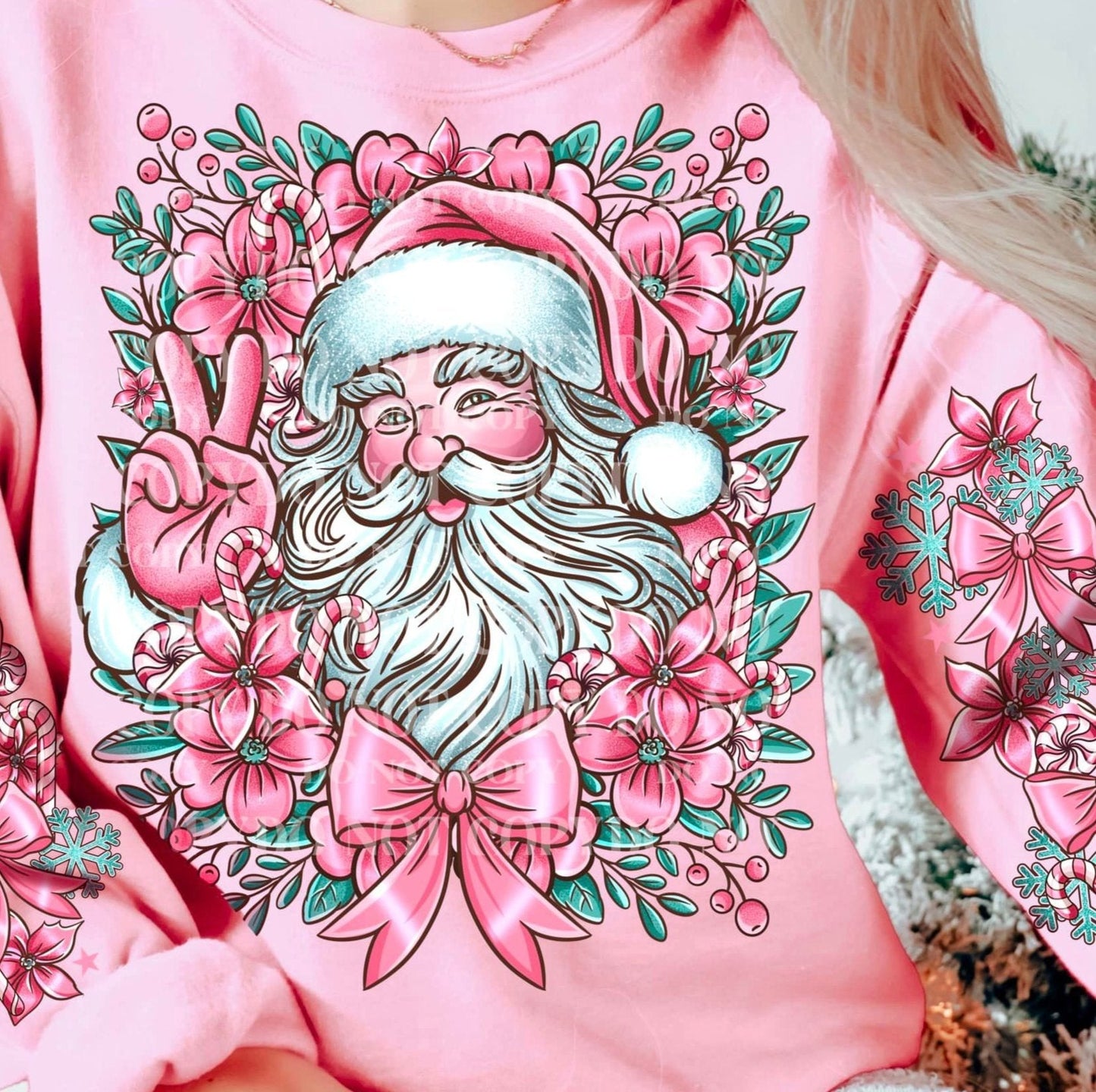 Sweatshirt Crew Or Hoodie T-Shirt  Christmas Santa Clause Vintage Sleeve Print Offered