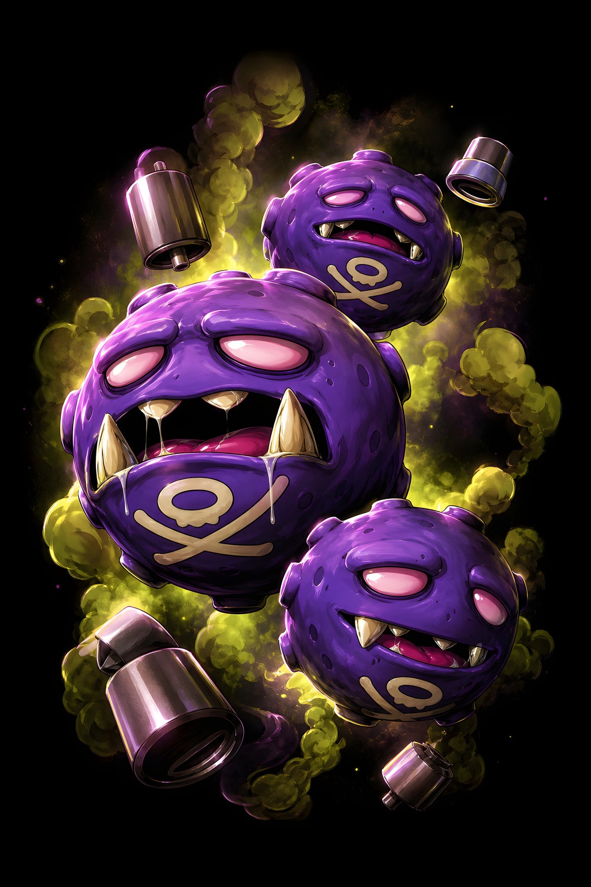 Purple Poison Monsters - Halftone DTF transfer - Prints best on darks