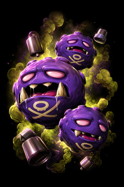 Purple Poison Monsters - Halftone DTF transfer - Prints best on darks