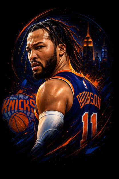 New York Basketball Number 11 - Halftone DTF transfer - Prints best on darks