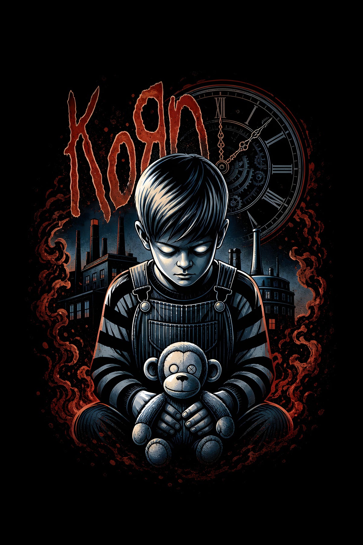 Korn Gothic Doll - Halftone DTF transfer - Prints best on darks