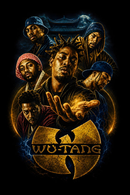Wu-Tang Hip-Hop Legends - Halftone DTF transfer - Prints best on darks