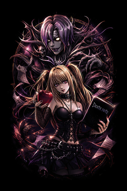 Death Note Gothic Duo - Halftone DTF transfer - Prints best on darks