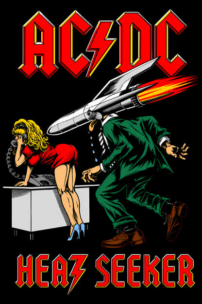 ACDC Heat Seeker Rocket - Halftone DTF transfer - Prints best on darks