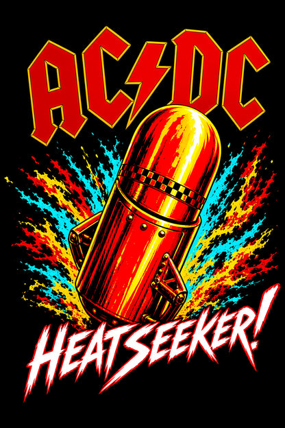 ACDC Heatseeker Bullet - Halftone DTF transfer - Prints best on darks