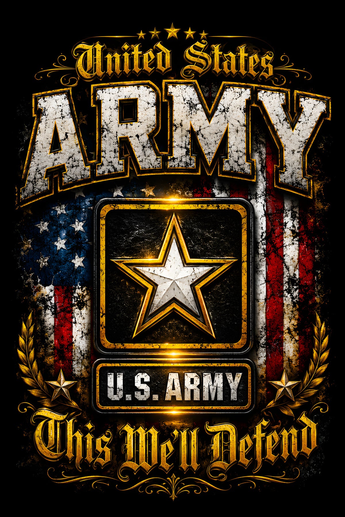 Army This We'll Defend - Halftone DTF transfer - Prints best on darks
