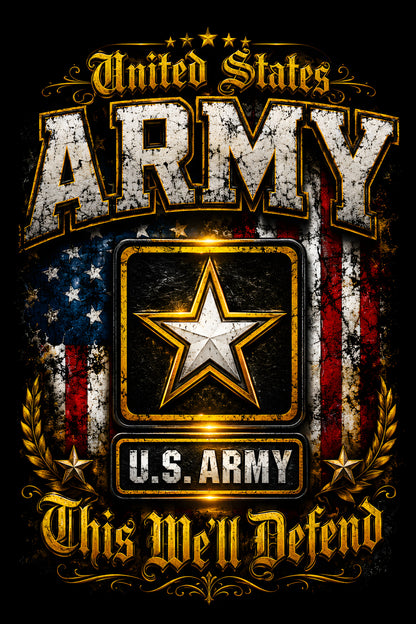 Army This We'll Defend - Halftone DTF transfer - Prints best on darks