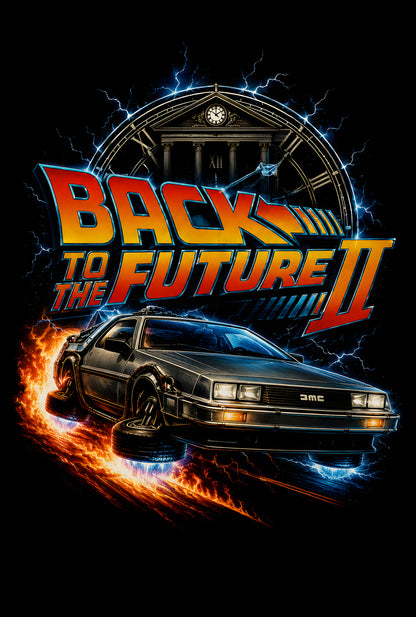 Back to the Future II DeLorean - Halftone DTF transfer - Prints best on darks