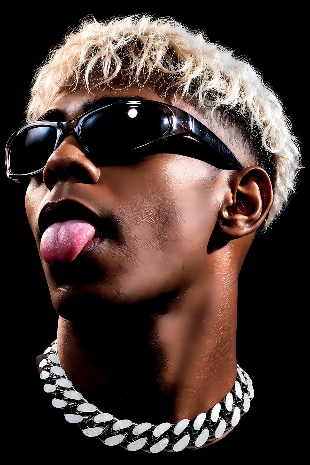 Blond Man in Black Sunglasses - Halftone DTF transfer - Prints best on darks