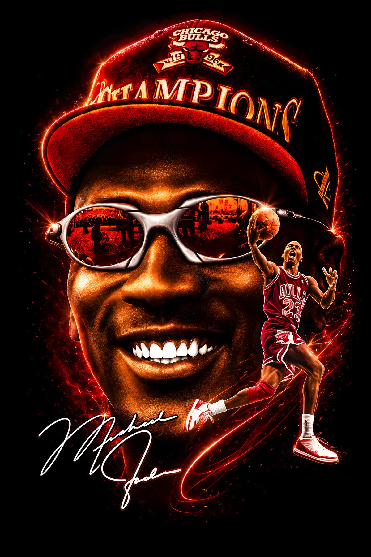 Champions Cap Basketball Tribute - Halftone DTF transfer - Prints best on darks