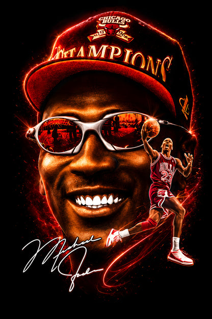 Champions Cap Basketball Tribute - Halftone DTF transfer - Prints best on darks