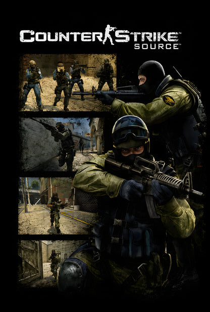Counter-Strike Source - Halftone DTF transfer - Prints best on darks