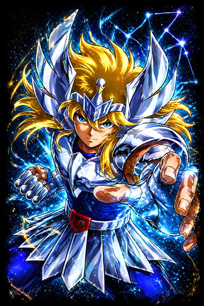 Cygnus Hyoga Saint Seiya - Halftone DTF transfer - Prints best on darks
