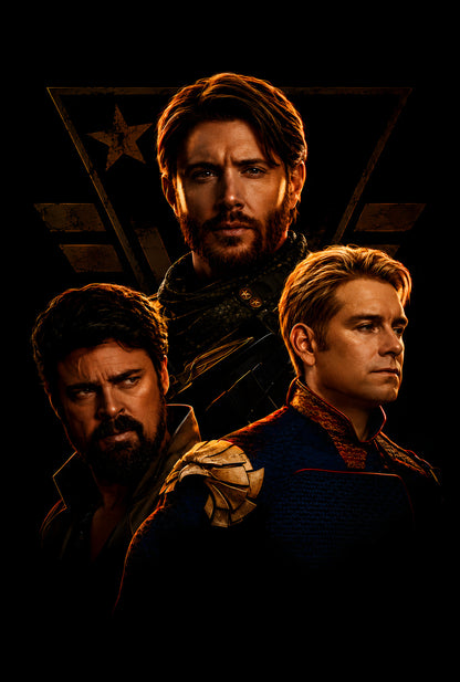 Dark Superhero Trio - Halftone DTF transfer - Prints best on darks