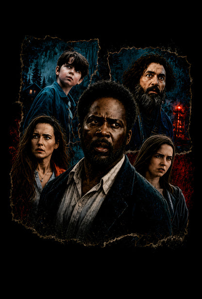 Dark Thriller Cast Collage - Halftone DTF transfer - Prints best on darks