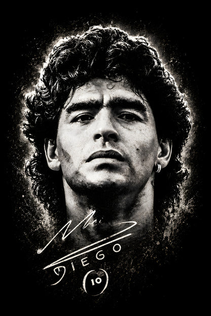 Diego Number 10 Tribute - Halftone DTF transfer - Prints best on darks