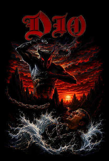 Dio Sea Monster - Halftone DTF transfer - Prints best on darks