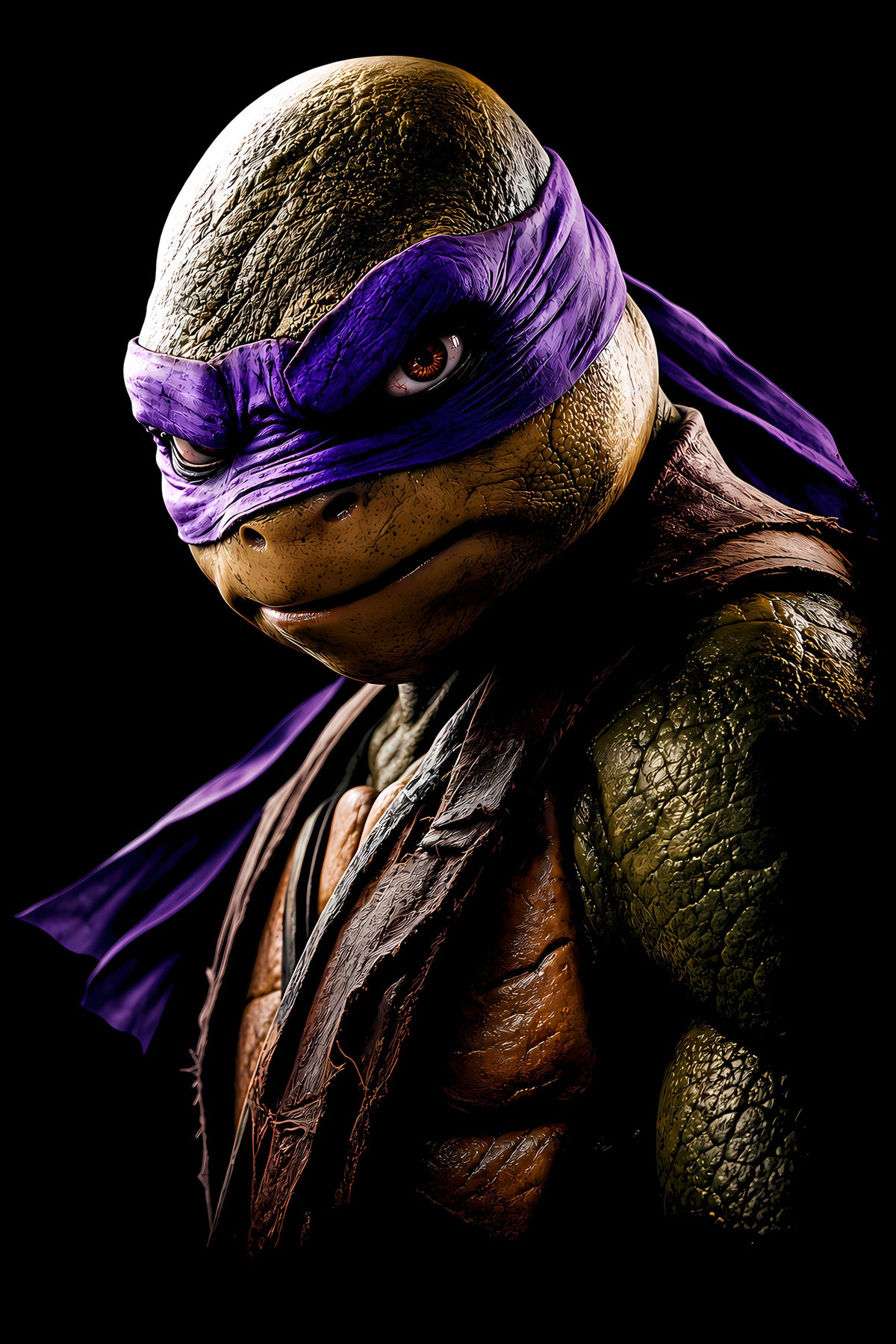 Donatello Purple-Masked Ninja Turtle - Halftone DTF transfer - Prints best on darks