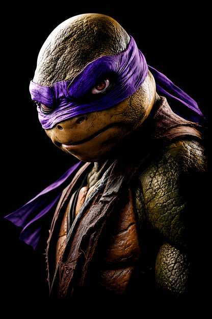 Donatello Purple-Masked Ninja Turtle - Halftone DTF transfer - Prints best on darks