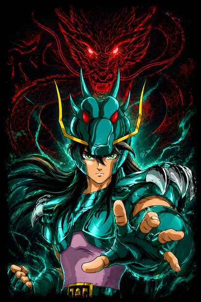 Dragon Shiryu - Halftone DTF transfer - Prints best on darks