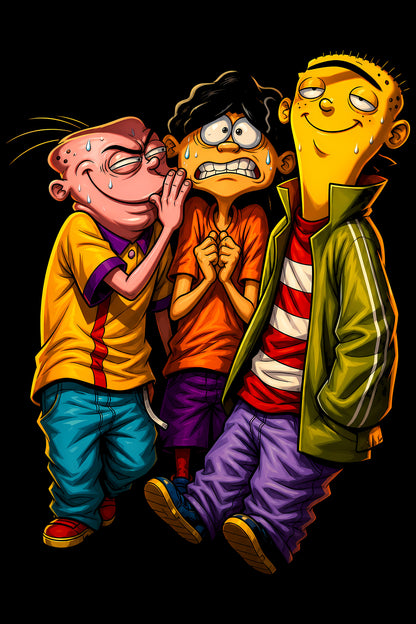 Ed Edd n Eddy Streetwear - Halftone DTF transfer - Prints best on darks