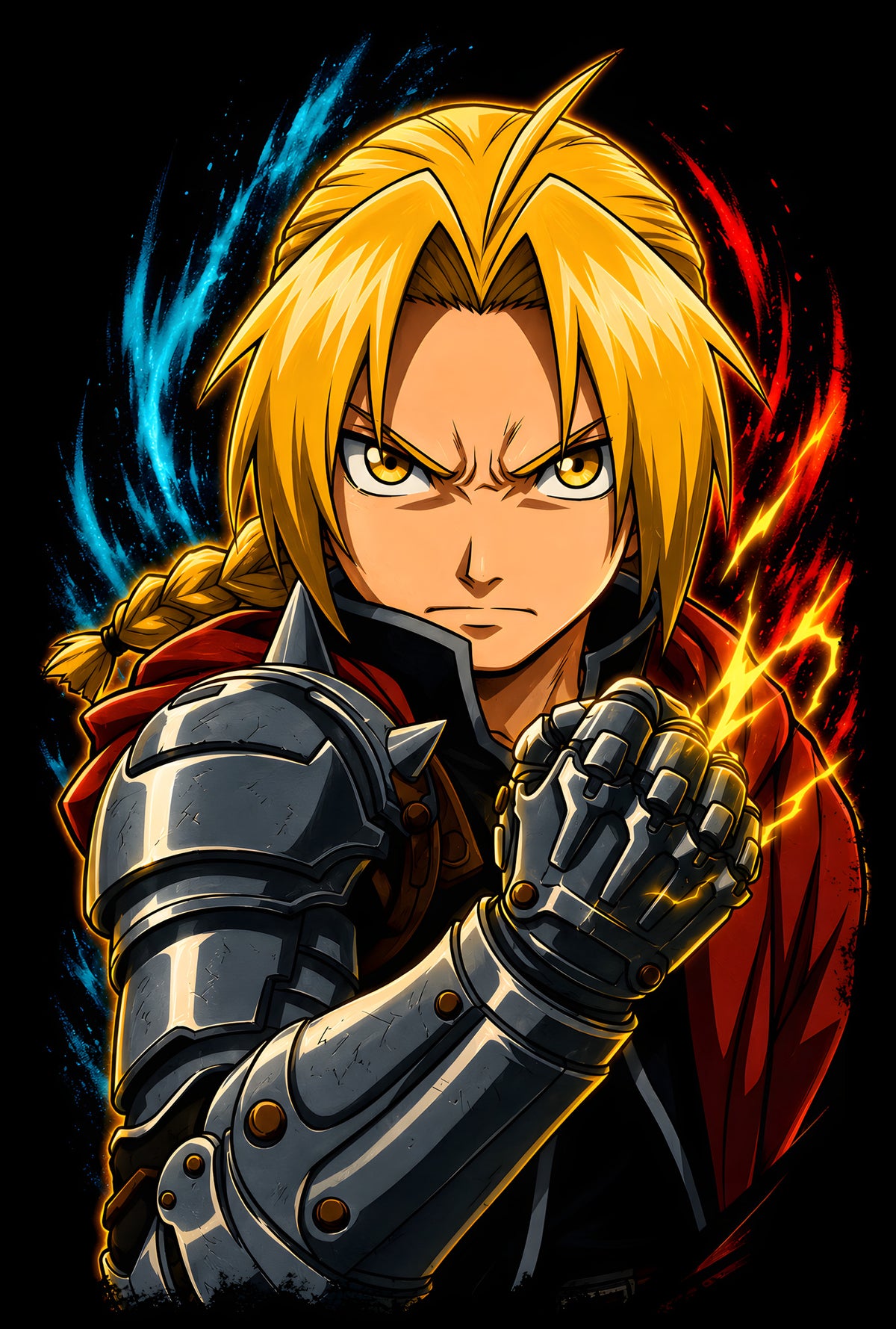 Edward Elric - Halftone DTF transfer - Prints best on darks