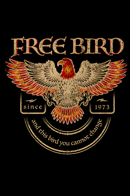Free Bird Eagle - Halftone DTF transfer - Prints best on darks