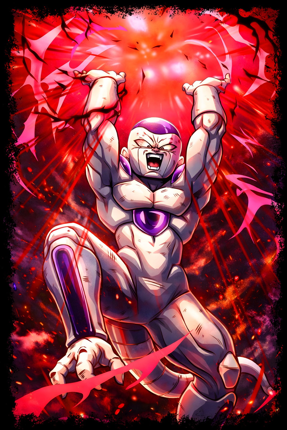 Frieza Energy Attack - Halftone DTF transfer - Prints best on darks