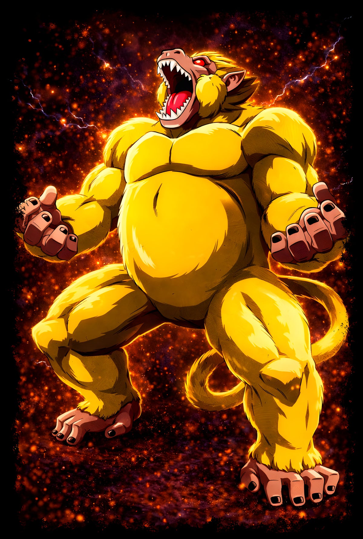 Golden Great Ape - Halftone DTF transfer - Prints best on darks