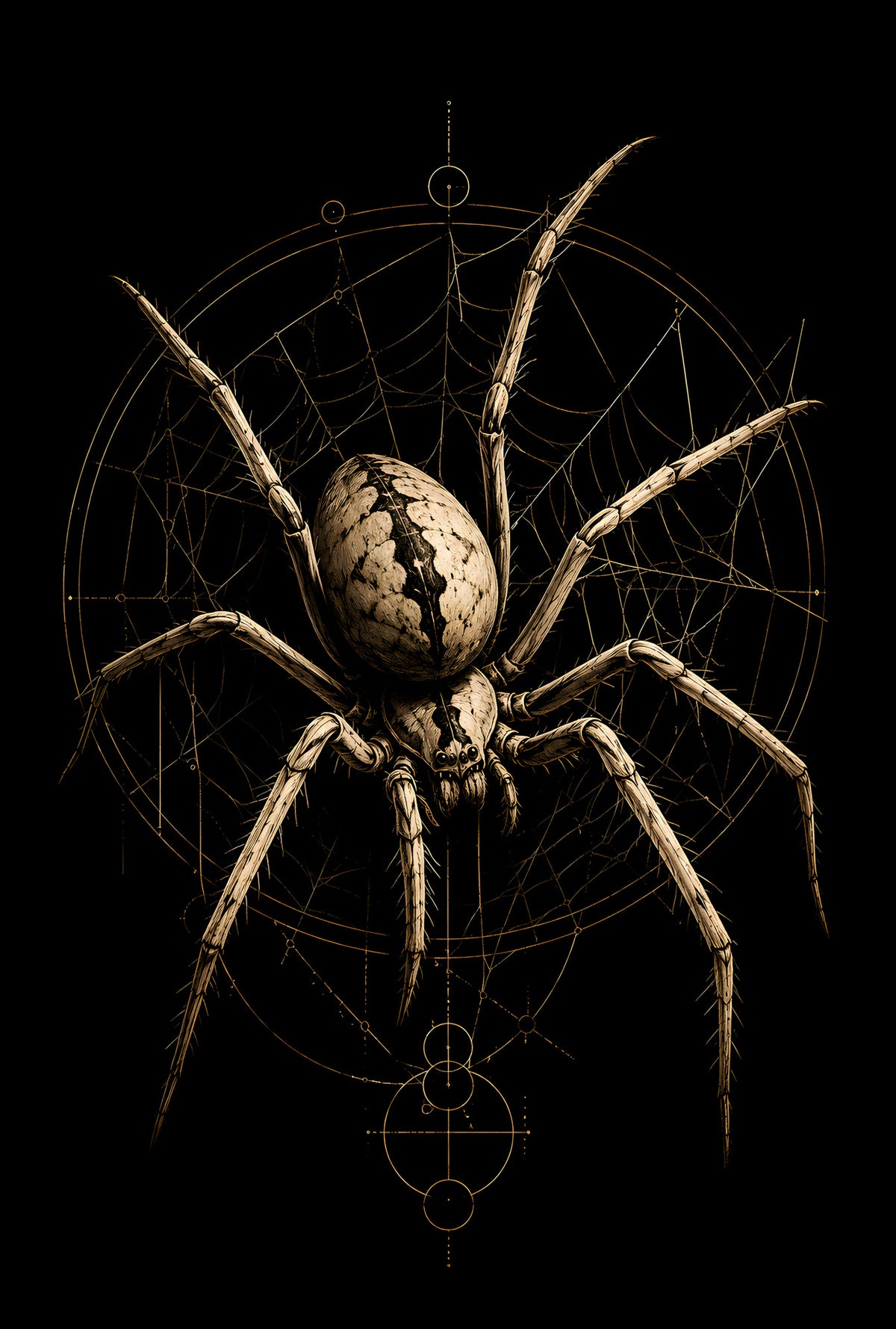 Gothic Spider - Halftone DTF transfer - Prints best on darks