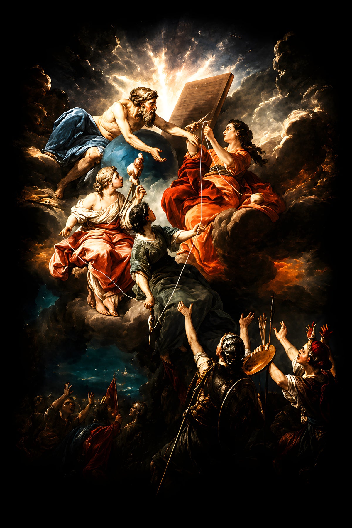 Heavenly Religious Scene - Halftone DTF transfer - Prints best on darks